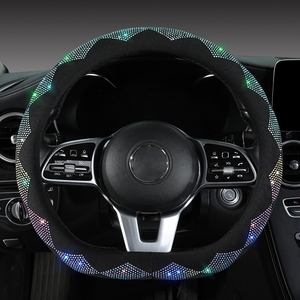 Protection de <span class=keywords><strong>volant</strong></span> de voiture en forme de D avec décoration unique en strass - Product Image 1
