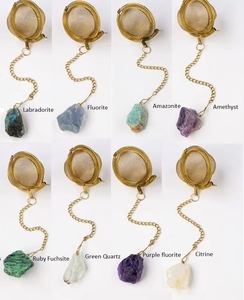 Atacado Natural Cristal Chá Coador De Malha De Aço Inoxidável Artesanato De Cura Energia Pedra Para O Presente - Product Image 1