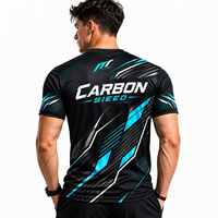 Camiseta Deportiva Transpirable de Malla Dry Fit para Hombre, Diseño Geométrico de Carbono, Sublimación Personalizada, Venta al Por Mayor