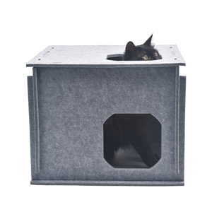 Lit pour chat à réduction <span class=keywords><strong>de</strong></span> bruit avec panneaux en feutre imbriqués <span class=keywords><strong>Maison</strong></span> pour animaux <span class=keywords><strong>de</strong></span> compagnie au design moderne - Product Image 6