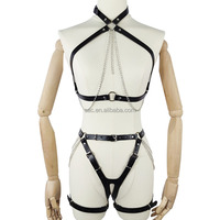 SacKnove Professionnel Usine Bleu Noir Harnais Sex Toy Bdsm Bondage Fétiche Sexy Lingerie Menottes Harnais En Cuir Adulte