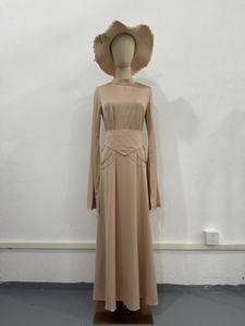 Robes élégantes à col mi-haut et manches longues pour femmes, nouvelle collection printemps, avec bordure en satin, taille cintrée, tendance - Product Image 5