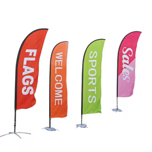 Supporto pubblicitario personalizzato con bandiere con piume da 2m 3m 4m 5m striscioni con bandiera da spiaggia in stile gagliardetto stampato digitale Kit bandiera da spiaggia in vendita - Product Image 1
