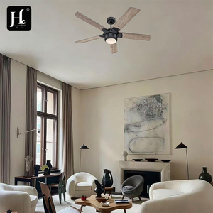 5 Wooden Blade Traditional Style <b>Ceiling</b> Fan <b>Light</b> with Remote Control <b>LED</b> <b>Bedroom</b> Fan with <b>Light</b> - Product Image 6