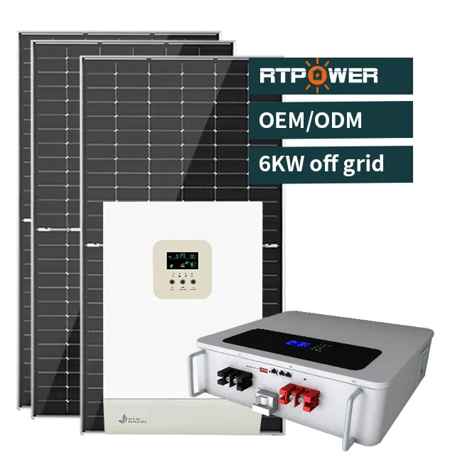 Sistema de energía Solar para uso doméstico, Panel Solar completo sin conexión a la red de 6KW y 6000W con cuatro paneles de 300W, balkonkraftwerk