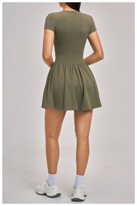 FLT9576 Vêtements de sport à séchage rapide pour femmes, tenue de golf et de gym, tenue de tennis une pièce avec short - Product Image 3