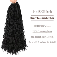 Perruques africaines transfrontalières style gypsy, synthétiques au crochet, en fibre haute température, longues dreadlocks bouclées