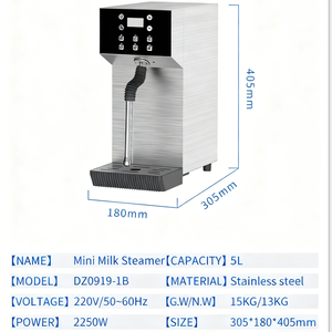 <span class=keywords><strong>Montalatte</strong></span> Elettrico Commerciale da Banco 5L in Acciaio Inox, Riscaldatore e Schiumatore Automatico per Hotel e Ristoranti - Product Image 3