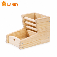 Mangeoire à lapins en bois style ferme, support à foin artisanal en pin avec gamelle pour cochons d'Inde et chinchillas, décoration chic