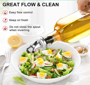 Vente en gros de bouteilles distributrices d'<span class=keywords><strong>huile</strong></span> d'olive de 17 oz, récipient pour <span class=keywords><strong>huile</strong></span> de cuisson, <span class=keywords><strong>carafe</strong></span> en verre avec étiquettes et couvercles - Product Image 6