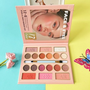 Paleta de Maquillaje Facial y de Ojos de 18 Colores, Paleta de Cosméticos en Forma de Libro con Sombras de Ojos Mate y Brillantes, Rubor, Iluminador y Color de Labios - Product Image 4