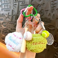 Porte-clés en peluche très prisés : pendentifs raquette de tennis, mini souvenirs de tennis, breloques pour sacs, cadeaux, porte-clés en peluche de haute qualité