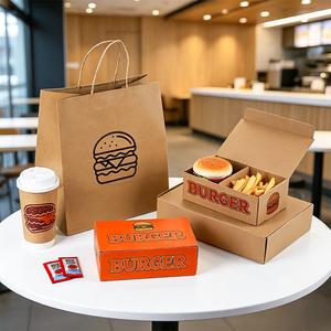 Cajas de Papel para Hamburguesas, Empaques para Comida Rápida, Hamburguesas, Sándwiches, Papas Fritas y Bocadillos para Llevar, Personalizadas al por Mayor - Product Image 3
