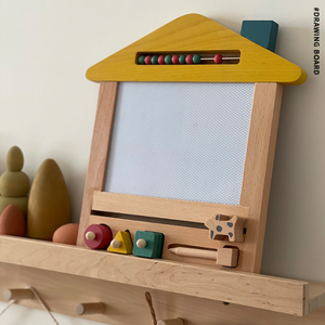 Planche à dessin magnétique <span class=keywords><strong>en</strong></span> <span class=keywords><strong>bois</strong></span> pour enfant, jouet <span class=keywords><strong>en</strong></span> <span class=keywords><strong>bois</strong></span>, grande planche d'écriture, croquis, peinture, timbres à trois géométrie et baseus - Product Image 5