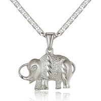 Collier pendentif éléphant plaqué or à la mode en métal léger avec Zircon Lucky Elephant Thai Design-pour cadeau