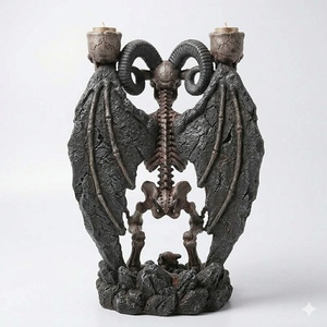 Portavelas de Resina con Forma de <span class=keywords><strong>Esqueleto</strong></span> de <span class=keywords><strong>Cabra</strong></span>, Estatua Gótica de <span class=keywords><strong>Esqueleto</strong></span> para Halloween, Escultura Hecha a Medida, Decoración para el Hogar, Adorno de Mesa - Product Image 6