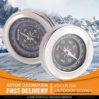 Boussole en acier inoxydable de 60 mm avec échelle chinoise et anglaise et cadran à aiguille pour la randonnée en extérieur, l'enseignement et les cadeaux (vente en gros)