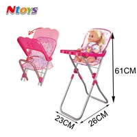 Ensemble 3-en-1 : Lit bébé, chaise haute et poussette avec poupée de 35 cm pour jeu d'imitation des filles