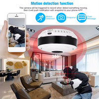 Kamera CCTV mini panorama 360 derajat, kamera keamanan mini nirkabel dengan lensa mata ikan Wifi V380