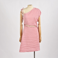 Robe Courte Sans Manches Tissée et Tressée Naturelle de Qualité Supérieure, Ourlet Évasé, Respirante, Coupe Moderne, 84% Modal 16% Polyester