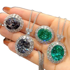 Vente en gros usine – Nouveauté tendance : Parure de bijoux en cuivre plaqué argent avec zircone brillante 15*18MM, haute qualité, idéale pour les fêtes - Product Image 2