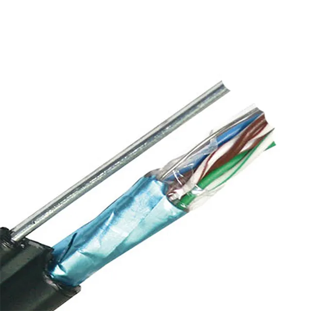 Уличный cat5 cat5e bc utp твердый 4p 24awg lan-кабель со стальной мессенджер для передачи данных