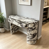 Table console moderne de luxe en marbre Calacatta Viola, table d'appoint pour salon, entrée, avec tiroir de rangement pour villa, maison, hôtel