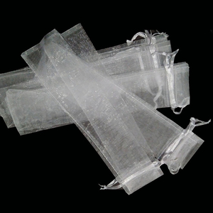 Fiesta DE BODA Baby shower Favor 2x10 pulgadas Malla Ventilador de mano <span class=keywords><strong>Bolsa</strong></span> con cordón Ventilador plegable Bolsas de regalo Bolsas de ventilador de <span class=keywords><strong>organza</strong></span> - Product Image 2