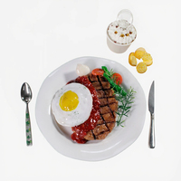 Modèles de nourriture de simulation de steak en PVC hyper-réaliste et écologique - Accessoires de présentation personnalisés, imperméables et résistants à la décoloration, faits à la main pour