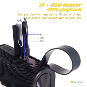 Vải có thể sạc lại FM Đài phát thanh TF Bộ nhớ USB Reader AUX Máy nghe nhạc xách tay không dây bluetooths Loa - Product Image 3