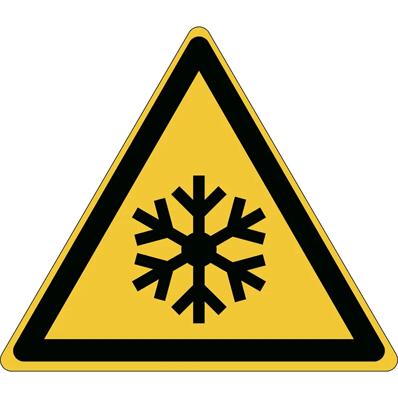 ISO Safety Sign - Warning: Low temperature/freezing conditions winter snow safety signage