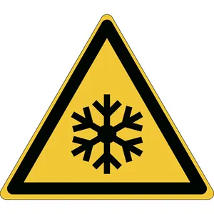 ISO Safety Sign - Warning: Low temperature/freezing conditions winter snow safety signage