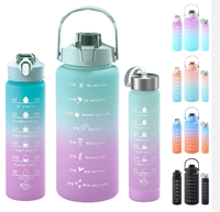 Bouteille d'eau en plastique motivante avec logo personnalisé, produits les plus vendus, Tomatodos 500 ml, 700 ml, 2000 ml, ensemble de 3 bouteilles