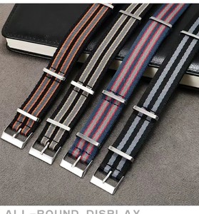 Correa de reloj de nylon Sustituto 150 300 <span class=keywords><strong>m</strong></span> 007 James <span class=keywords><strong>Bonny</strong></span> Dragon Canvas Azul Negro Correa de reloj Hombres y Mujeres 20 mm - Product Image 5