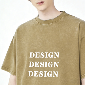 Camiseta Vintage Lavada de Alta Calidad Directo de Fábrica, con Logotipo Personalizado, para Hombre y Mujer, Informal, 100% Algodón Tejido, Estilo Retro Desgastado - Product Image 6