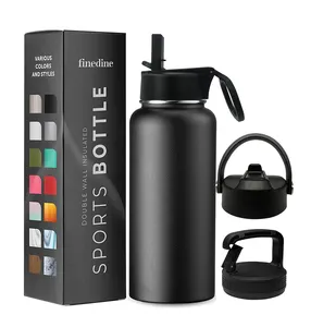 High Quality Double Wall 32 oz Metal Insulated Water Bottles Vacuum Flask Thermoses Half Gallon Sports Bottle