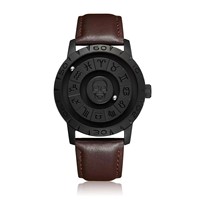 Trend Concept New Personality Relojes de cuarzo para hombres Creative Scrolling Pointer Magnetic Force Reloj de moda para hombres a prueba de agua