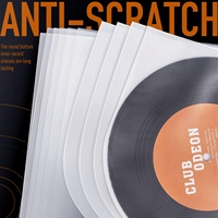 Pochette intérieure pour disques vinyles LP, fond rond, antistatique, forme en U, couverture de disque intérieure transparente, pour collections de disques