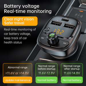 BT 5.1 lecteur MP3 de voiture avec 5V 2 USB LED transmetteur FM sans fil PD24W chargeur lecteur de musique pour véhicules - Product Image 5