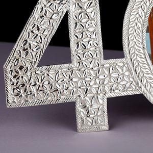 40 Shaped Photo Frame Elegant Silver Finish Decorative Milestone Birthday Picture Frame for 40th Celebration <b>Memories</b> <b>Gifts</b> - Product Image 2