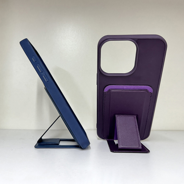 PU Leather Card Holder Wallet Phone Case with Foldable Kickstand for iPhone Series
