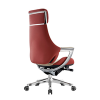 Ensemble de bureau et de chaises en cuir véritable confortable Chaise de bureau pour directeur exécutif à dossier haut Patron PDG