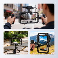 NEEWER Cage vidéo universelle pour téléphone, adaptateur d'objectif 17 mm et support de filtre, griffe porte-accessoire pour Vlogging et diffusion en direct