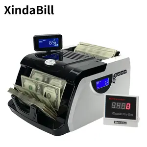 198D01 Automatic Money Counter Machine with LCD Display Banknote Cash Counting Detector for Bank Supermarket