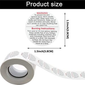 500 Etiquetas de Advertencia para Velas, 3.8cm/1.5in, Pegatinas para Frascos de Velas, Pegatinas de Seguridad para Velas de Cera Fundida, Accesorios para Hacer Velas DIY - Product Image 2