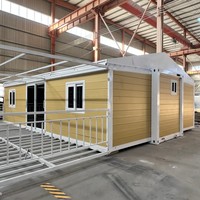 Maison conteneur pliable préfabriquée mobile à double aile, résistante aux ouragans, avec 2, 3, 4 ou 5 chambres, de 40, 20 ou 30 pieds, avec cuisine