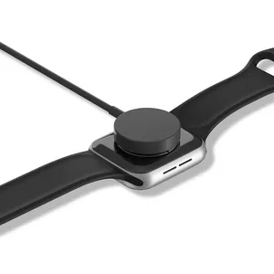 Adaptador de reloj inteligente inalámbrico, Cargador USB magnético de Metal para Apple iWatch, Cable de carga de 1M