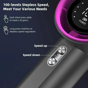 พัดลมมือถือขนาดเล็ก ชาร์จ USB 100 ระดับ จอแสดงผลดิจิตอล ชาร์จซ้ำได้ พัดลมมือถือความเร็วสูงแบบพกพา - Product Image 3