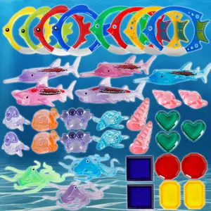 2024 17PCS Dive Toys Pool Toys Underwater Swimming Toys Torpedos/Rings/Gems/Sticks/ Fish And More