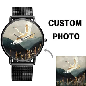 カスタムメイドの時計ダイヤルデザインあなた自身の時計写真を追加空白の昇華時計自分を組み立てる